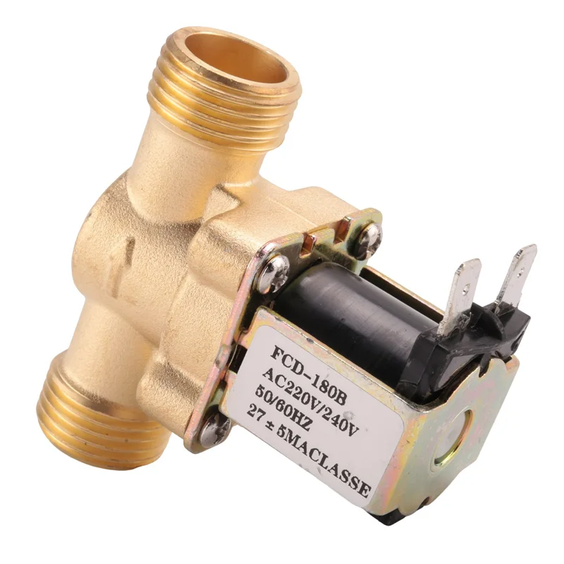 A34R 3Pcs 1/2 Inch Ac 220V Normally Closed Brass Electric Solenoid Magnetic Valve For Water Control Chemical Liquid Industry