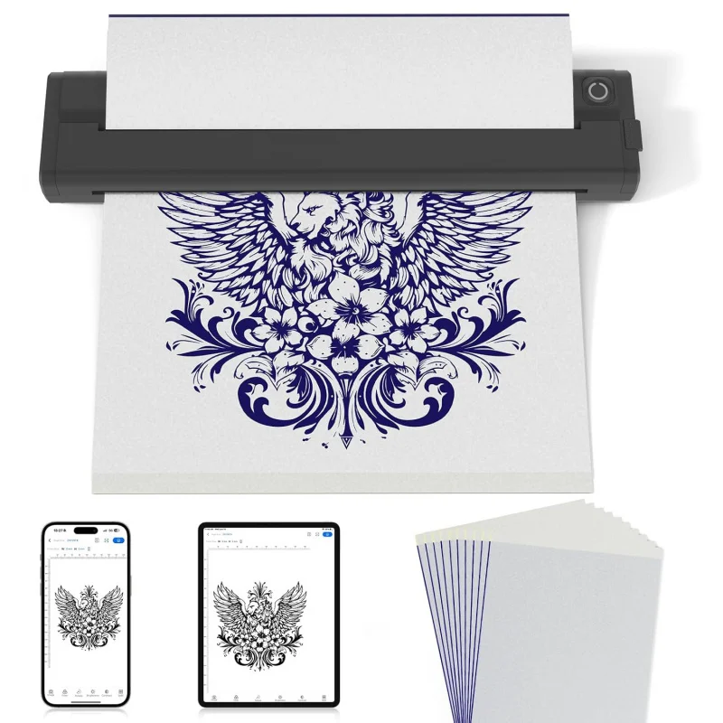 Customized-Border Hot-Selling Thermal Tattoo Printer A 133.2cm Inch 203dpi Portable Professional Tattoo Transfer Mach