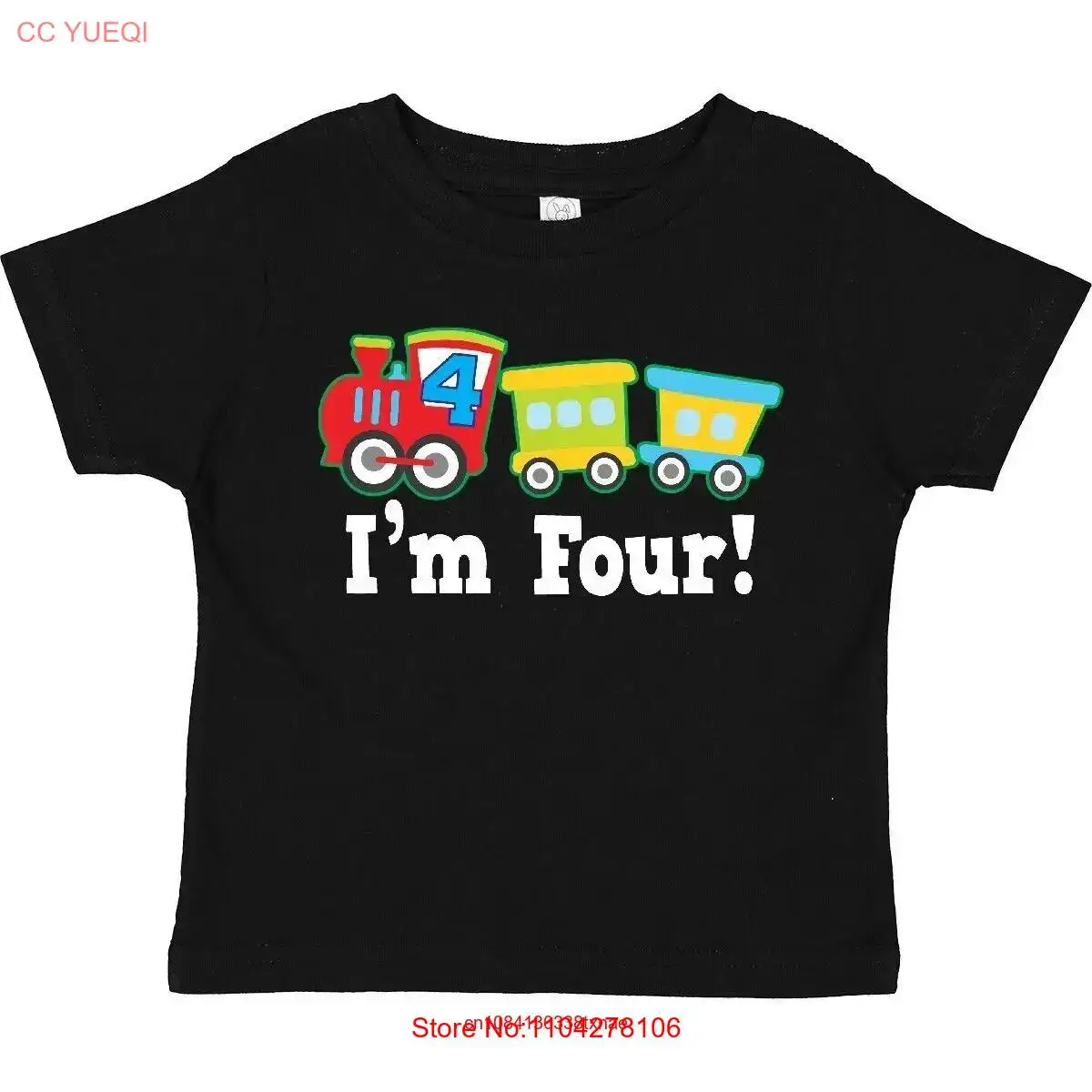 

Inktastic 4th Birthday Train Outfit Toddler T Shirt 4 Year Old Themed Boys Party long or short sleeves