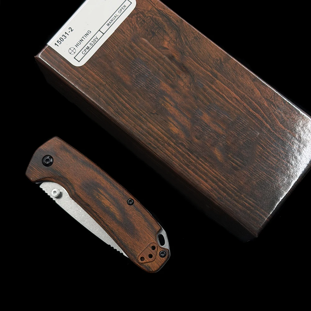 BM15031-2 Hunt North Fork CPM-S30V Wood Handle Folding Knife view 6