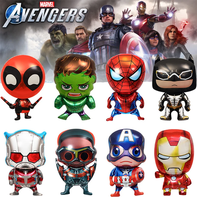 Marvel Foil Balloon Baby Birthday Photo Props Cartoon The Avengers Aluminum Film Balloons Happy Birthday Party Balloon Supplies