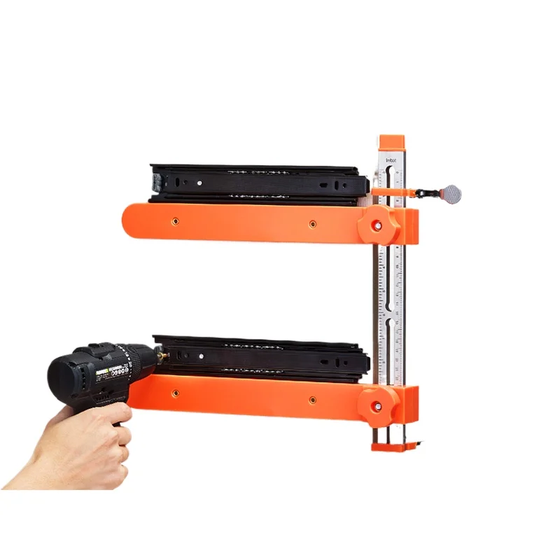 

Drawer track installation Fixing aid Cabinet pulling slide