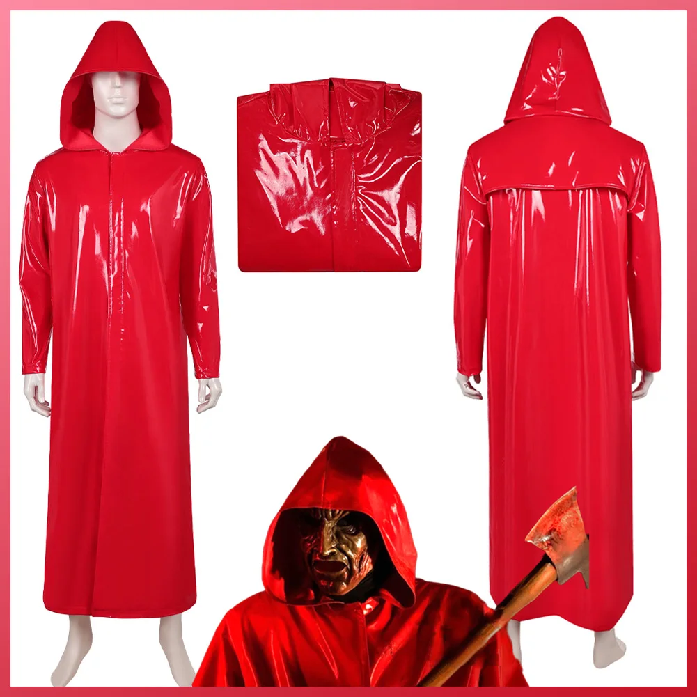 

2025 Movie Fear Street Costume Prom Queen Simone Perri Cosplay Fantasy Clothing Red Raincoat Disguise Men Fantasia Party Outfits