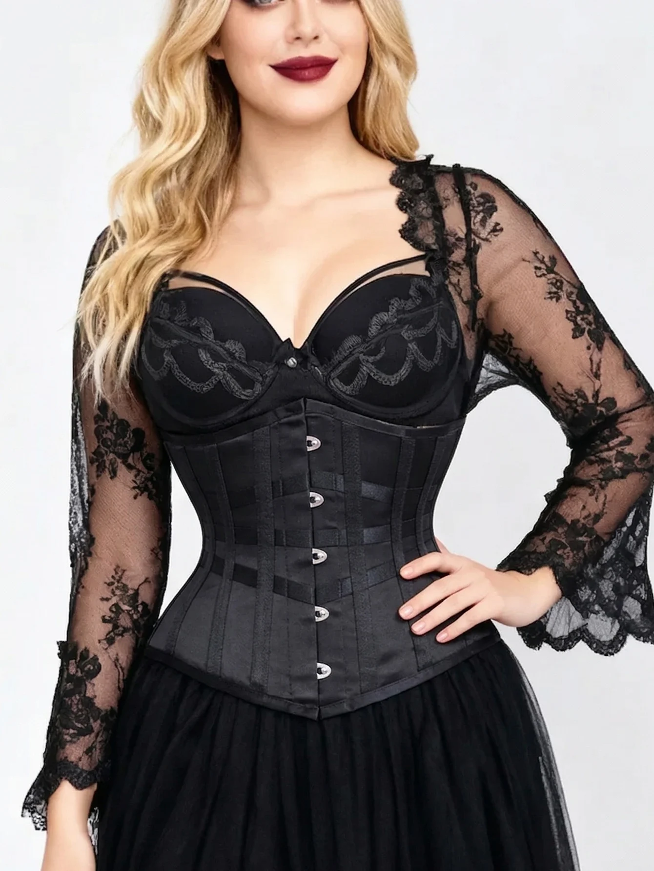 Heavy Duty waist trainer Hourglass waist corset Slimming belt tummy control women gothic corselet underbust lace up steel bone