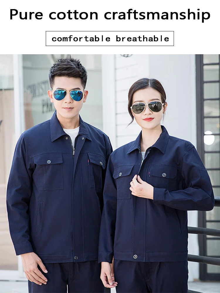 Kombinezon roboczy antystatyczny ze 100% bawełny, oddychający, odporny na ścieranie, do spawania, dla mężczyzn i kobiet, do napraw elektrycznych.