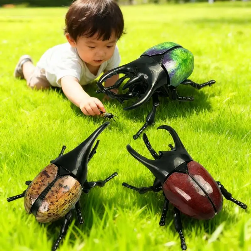 1/3Pcs Simulation Animals Home Desk Decoration Accessory Laser Dazzle Clockwork Big Beetle Model Unique Kids Gift Idea
