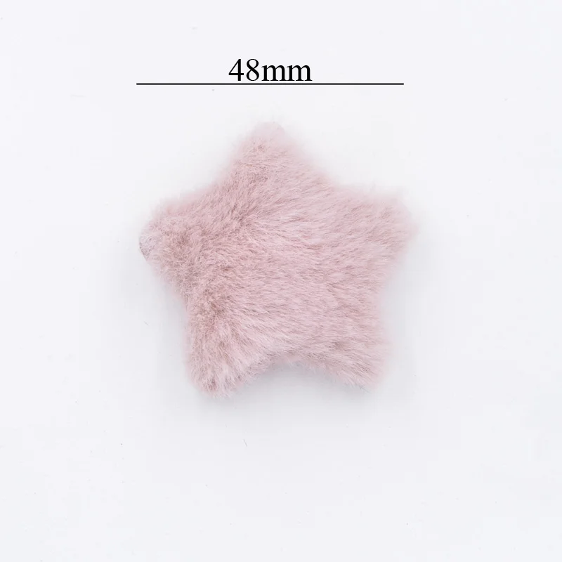 12Pcs Upscale Soft Plush Patches Rabbit Hair Embellishment Star Appliques for Woolen Slippers Decor DIY Hair Clips Headdress