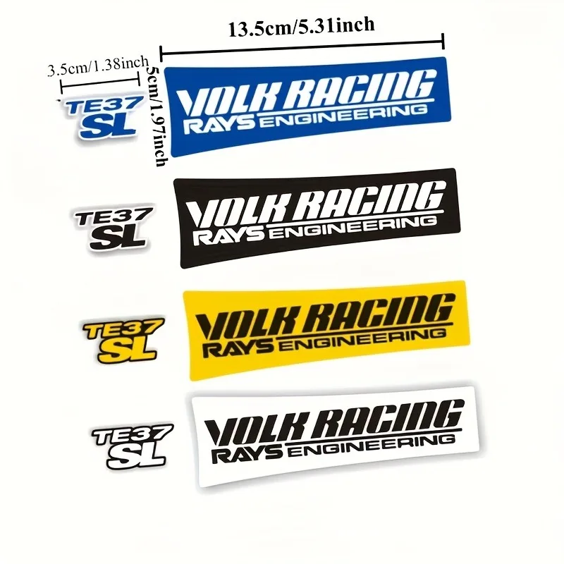 4-teiliger Satz Autoaufkleber, geeignet für Volk-Radnabenstreifen, Ersatz-Radaufkleber, kann für 17-Zoll- und 18-Zoll-Autoräder verwendet werden