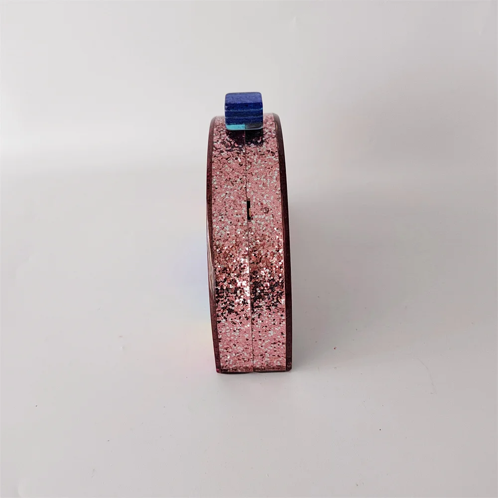 Half Room Colorful Glitter Rainbow Acrylic Box Clutches Evening Women Summer Wedding Party Purse And Handbag Ladies Casual Bag