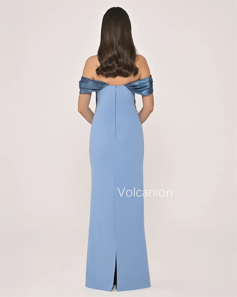 فساتين طويلة مستقيمة بطيات جيرسي مخصصة مكشوفة الكتفين مناسبة مخصصة للسهرات الرسمية البسيطة والأنيقة #4