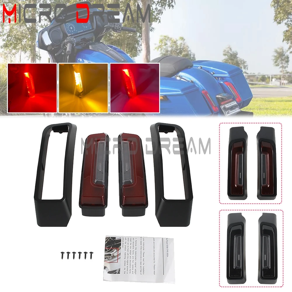 LED Saddlebag Tail Light Side Run Brake Turn Signal Lamp For Harley Touring Glide Ultra Limited Street Glide Road Glide CVO 2024