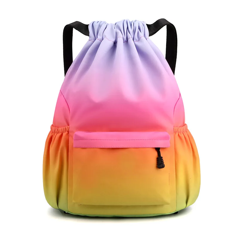 New Portable Men Women Sports Gym Bag Drawstring Bag Waterproof Foldable Backpack Shoes Clothes Yoga Running Fitness Travel Bags