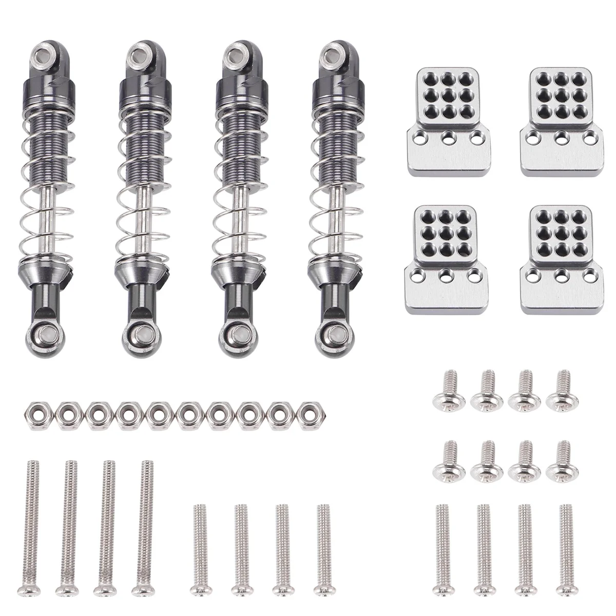 Ammortizzatore ammortizzatore in metallo da 4 pezzi con supporto per sedile Extender per MN D90 MN-90 MN99S WPL C14 C24 RC parti di aggiornamento per auto, 4