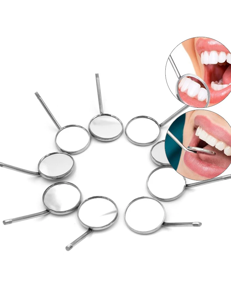 12 Stück Zahnmedizin-Untersuchungsspiegelköpfe Mundreflektor Orale Endoskopspiegelköpfe aus Edelstahl Größe 4 # 5 # Zahnaufhellungsgerät – Detail 6