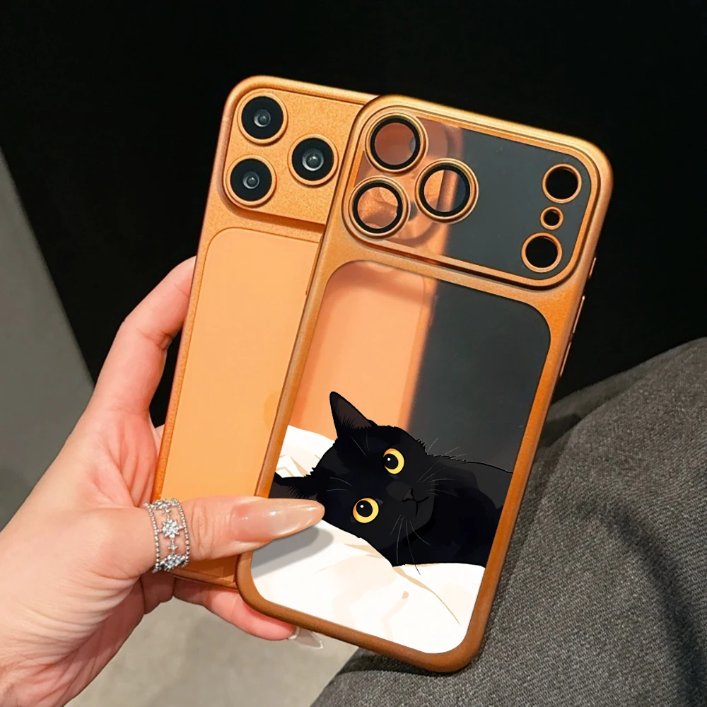 Black Cat Luxus Stoßfeste Hülle für iPhone 15 16 Pro Max Hüllen iPhone 11 12 13 14 16 17 Pro Max Niedliche TPU Beschichtete Mattierte Coque – Detail 3