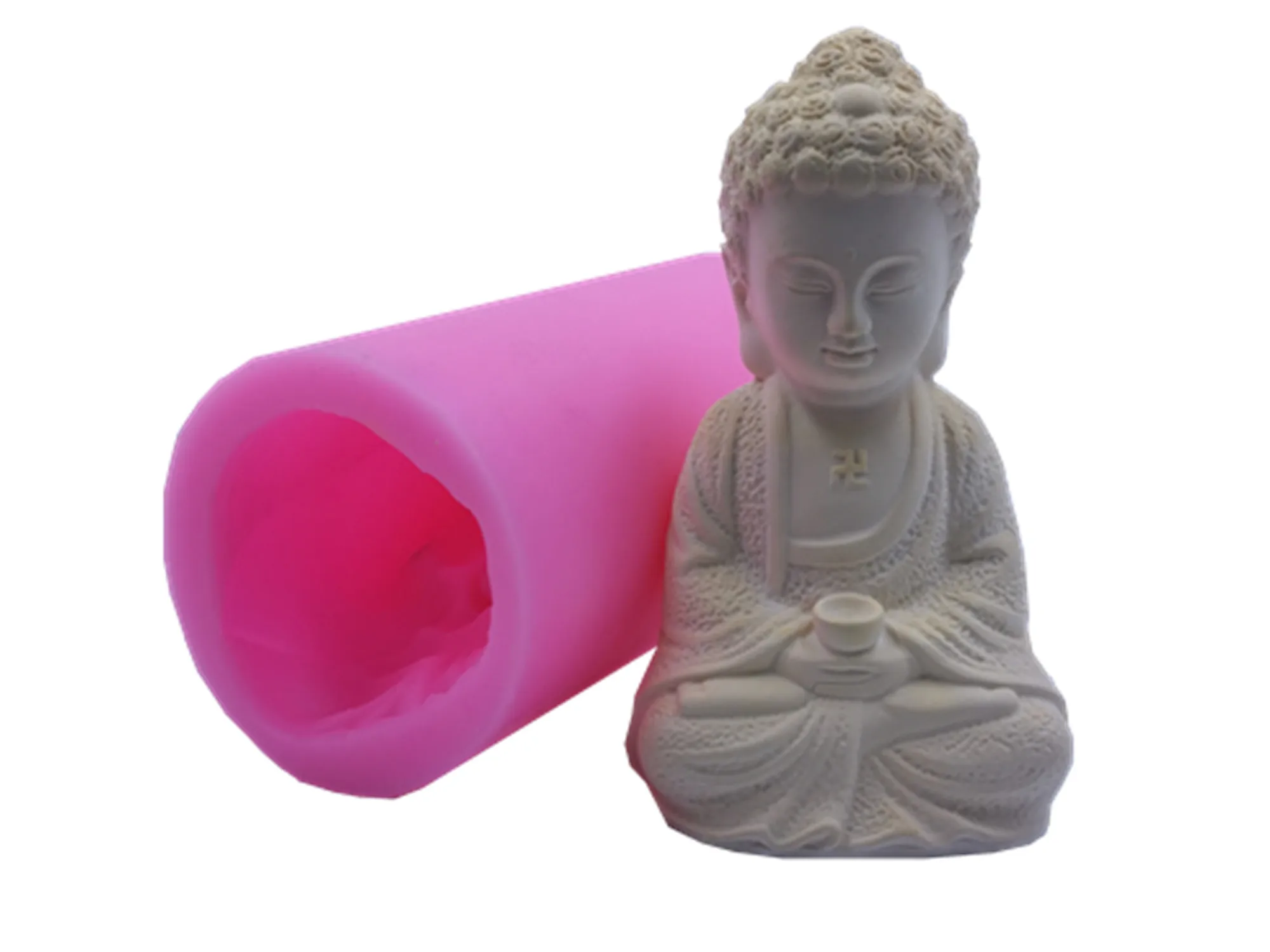 Incense Burner Silicone Concrete Mold Buddha Statue Design Sakyamuni Incense Burner Stick Holder Plate Cement Plaster Mould