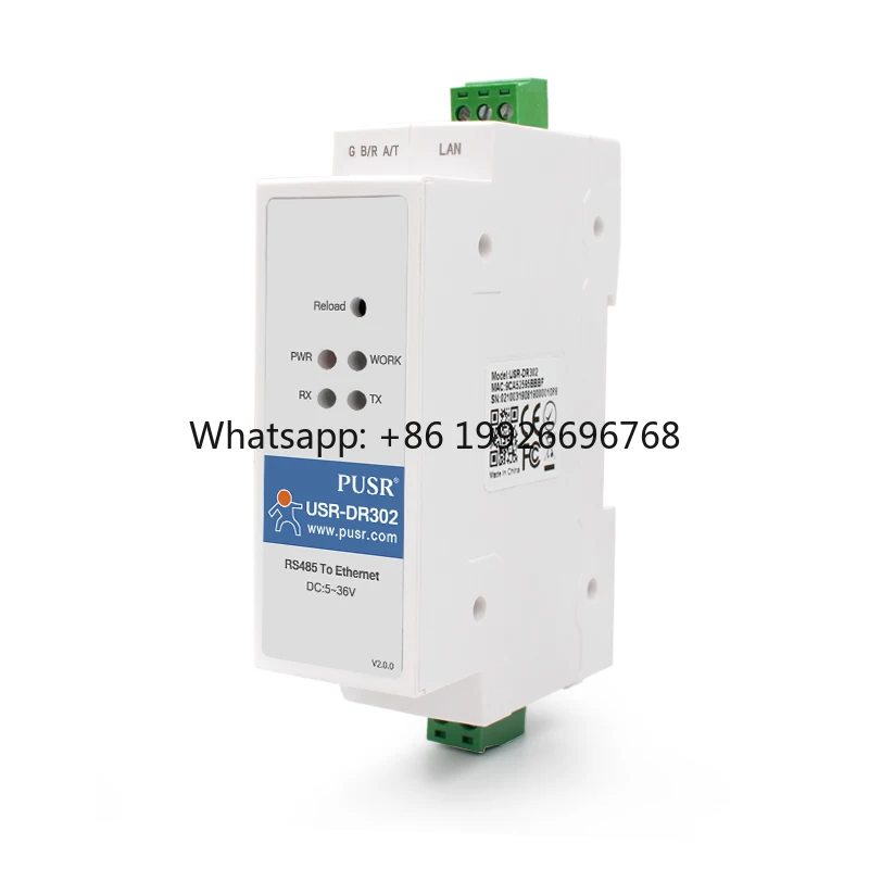 USR-DR302 Modbus Gateway Ethernet RS485 TCP/IP Converter Convert Modbus RTU to Modbus TCP Telecommunications Product