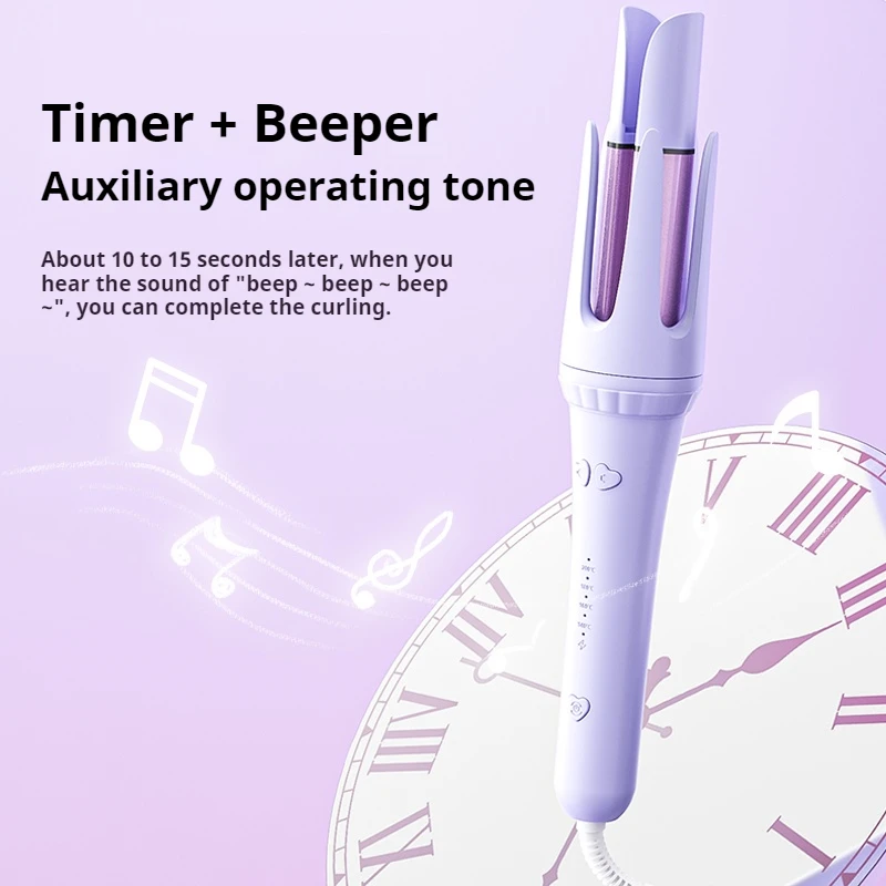 32MM Automatic Curling Iron with 1 Billion Ions Smart Auto Shut-Off Anti-Scald Hair Curler for Women Styling Tool