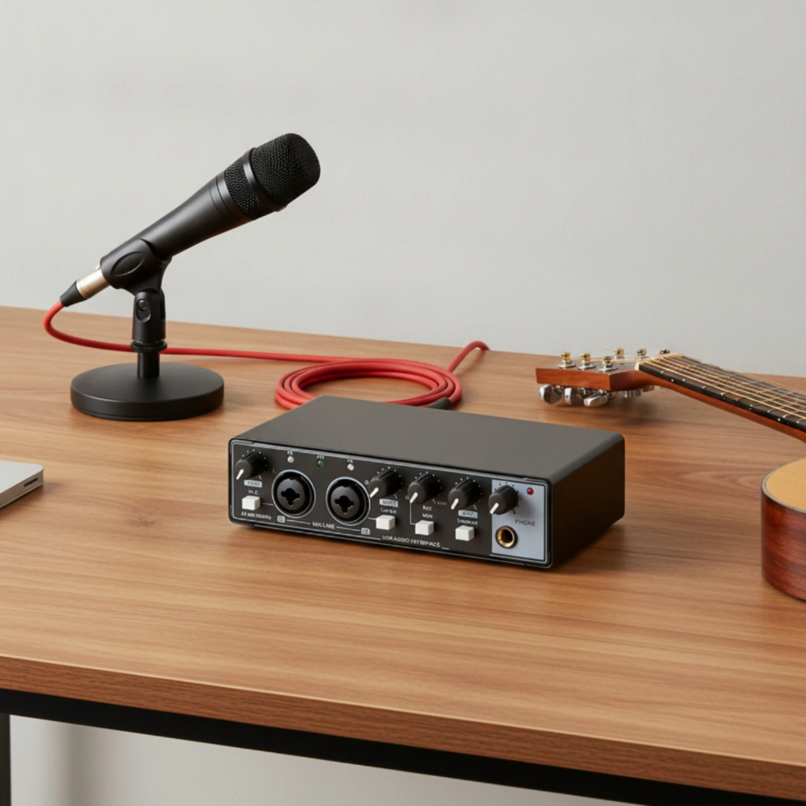 USB Audio Interface Professional Audio Interface with Loopback Sound Card Bus-Powered Hardware External for Podcasters