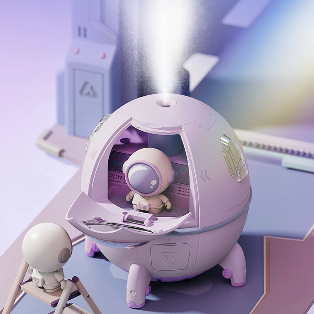 Astronaut USB Air Humidifier Ultrasonic Mini Cute LED Small  Aroma Essential Oil Diffuser Mist Spayer Maker For Room Home Fogger