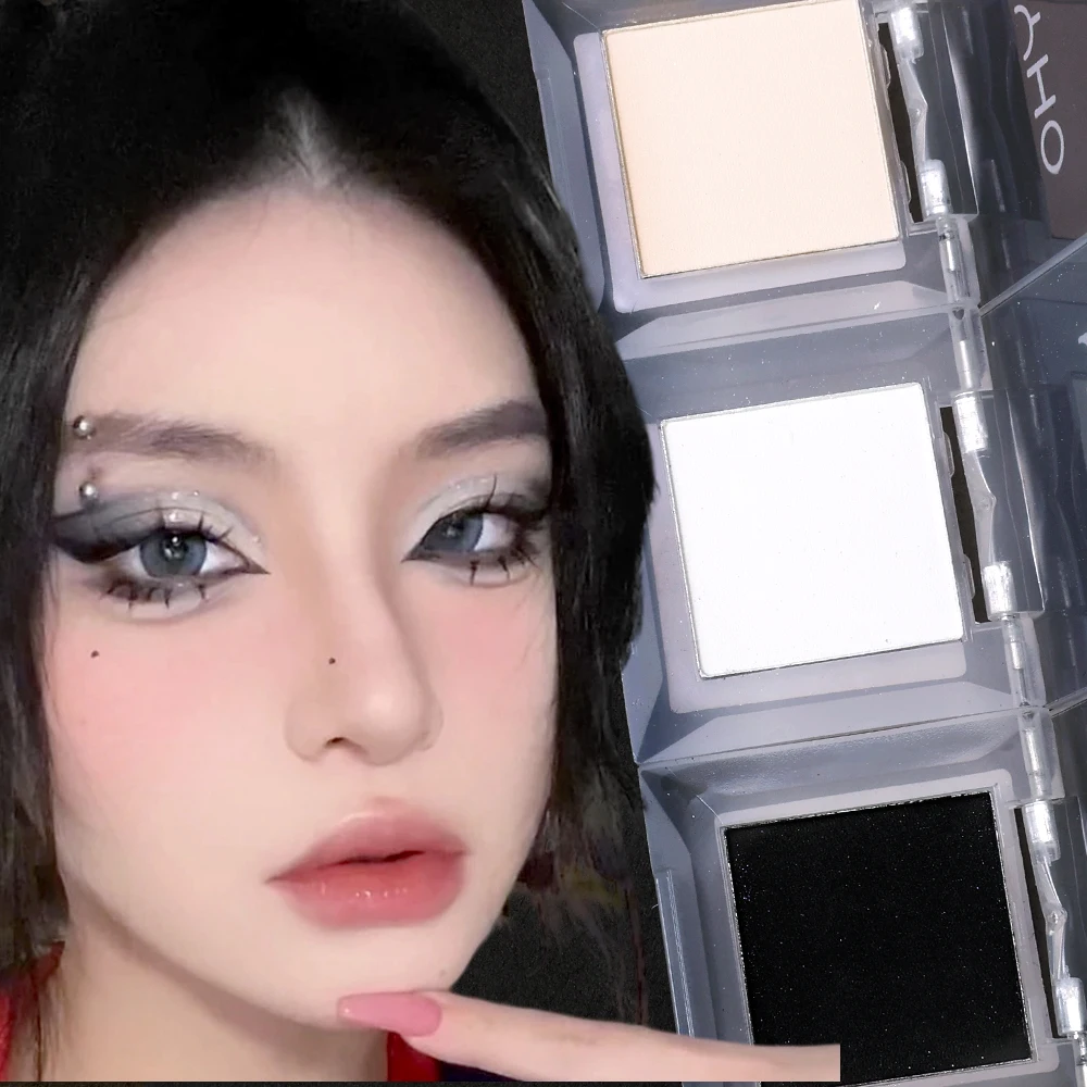 Palette de fards à paupières monochromes fumés, surligneurs, imperméables, blanc, Beige, noir, éclaircissant, tête d'oeil mate, Base de maquillage, cosmétique