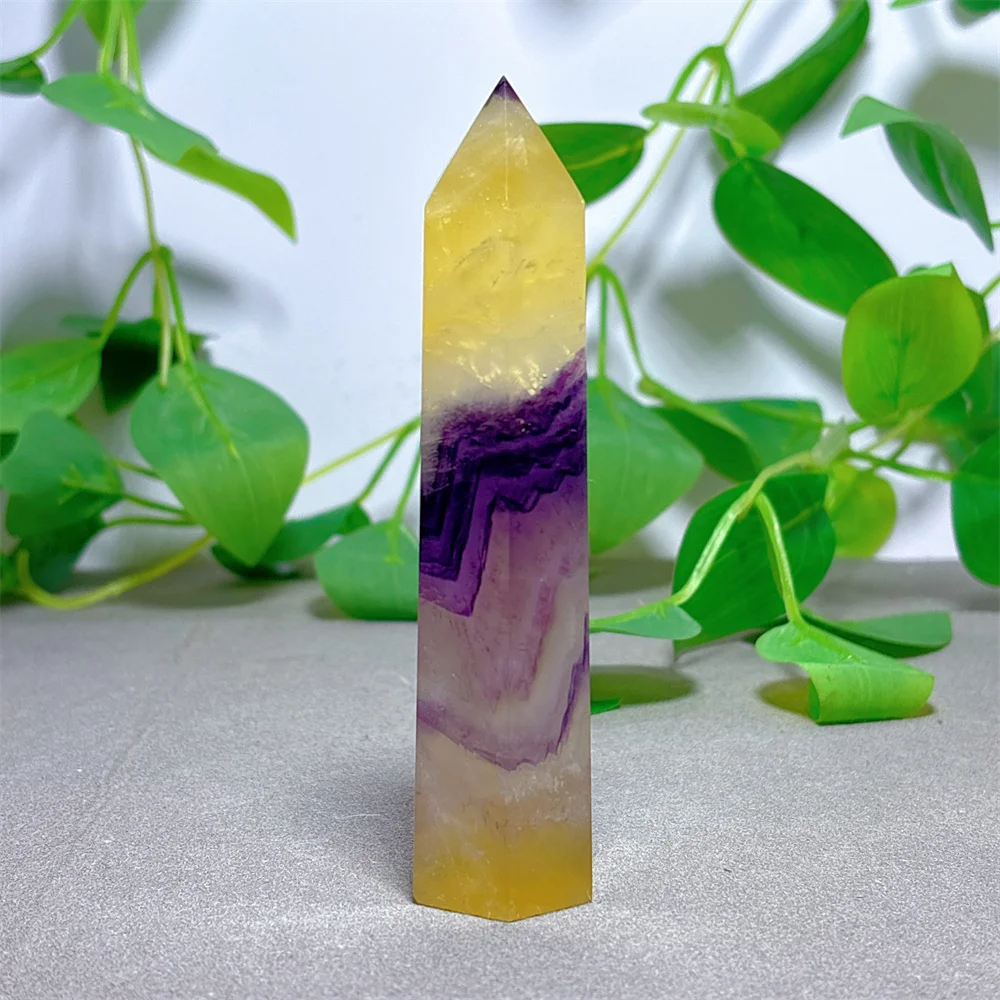 Rainbow Fluorite Tower Point Crystal Natural Stone Quartz Minerals Home Decoritems Reiki Garden Gifts Energy Healing Luck Love