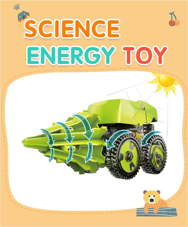 Dinosaurier Solarenergie/betriebenes Stammspielzeug Technologische Gadgets Robotica Kit Bildung DIY Wissenschaft Auto Spielzeug für Kinder Jungen – Detail 1
