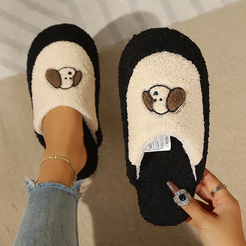 รองเท้าแตะในบ้านลายปักลูกสุนัข - Embroidery Love บทวิจารณ์และราคา