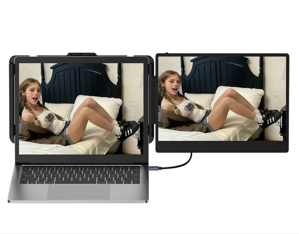 Ultra-Slim S1 14 Inch Portable USB C Plug & Play Second Monitor 1080P IPS Panel Screen for Work & Gaming