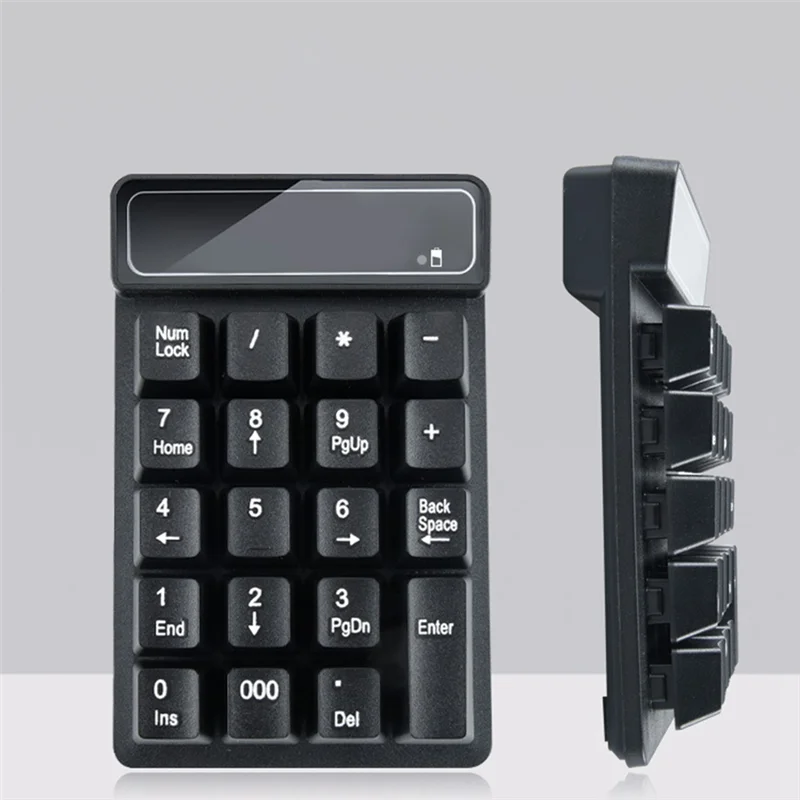 2.4GHz Wireless Keyboard Mini USB Numeric Keypad 19 Keys Number Pad Numpad Receiver for Accounting Laptop PC Computer(A)