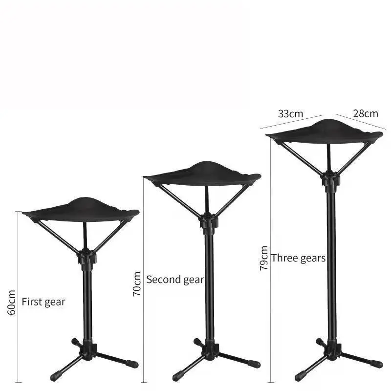 Taburete con trípode portátil, silla plegable con estuche de transporte al aire libre para acampar, caminar, caza, senderismo, pesca, Viajes