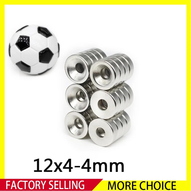 10~200PCS 12x4-4 Round Search Magnet 12*4 Hole 4mm Countersunk Neodymium Permanent Magnets Strong 12mm x 4mm-4mm