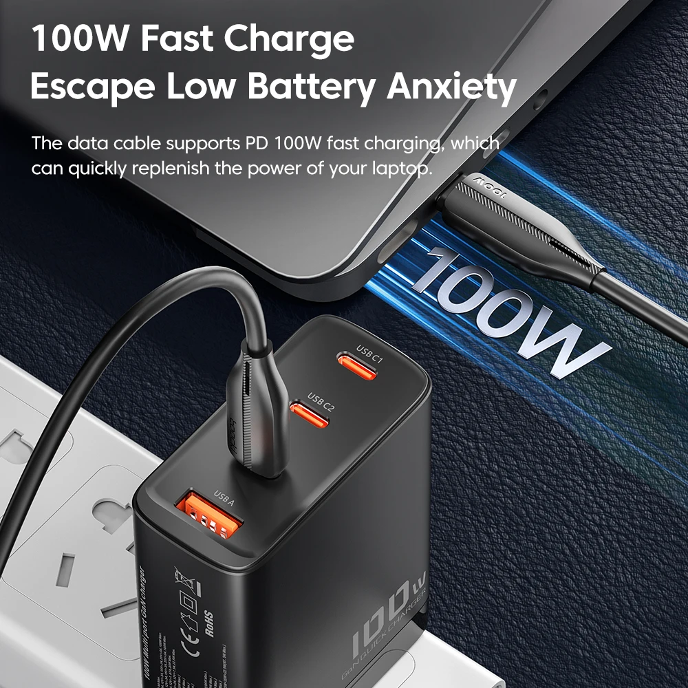 Toocki 100W Type C to Type C Cale PD4.0 5A Fast Charging for Macbokk iPhone 15 Samsung Xiomi Huawei Realme C to C Data Cable image 3