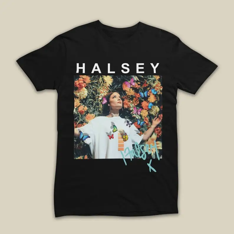 Halsey Love and Power Tour Retro Style 90s T-Shirt Fashion Top tee T Shirt Short Sleeve Cotton Men's Crew Neck Printed Tee