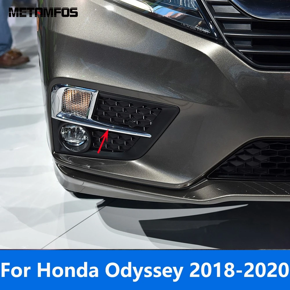 

Front Fog Light Lamp Cover Trim For Honda Odyssey 2018 2019 2020 Chrome Foglight Foglamp Bumper Protector Exterior Accessories
