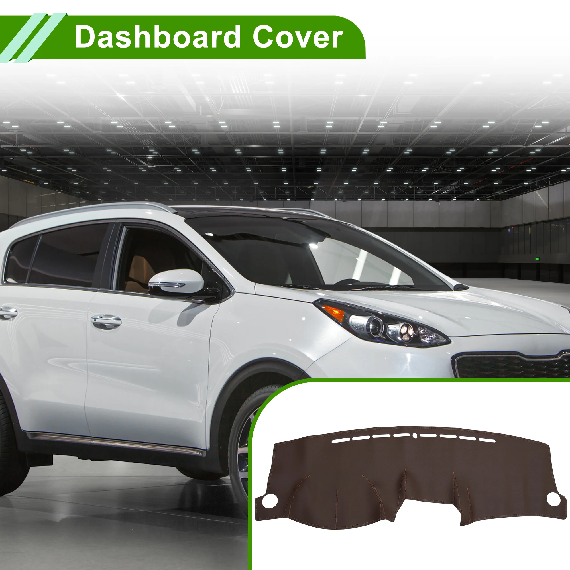 UXCELL Dashboard Cover for KIA Sportage JE KM 2005-2010 Brown 1 Pc