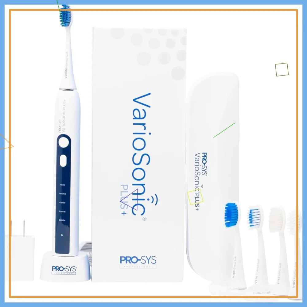 

Professional Electric Toothbrush Full Kit: 5 Brush Heads, 5 Modes, Travel Case, Pressure Sensor, Long Battery