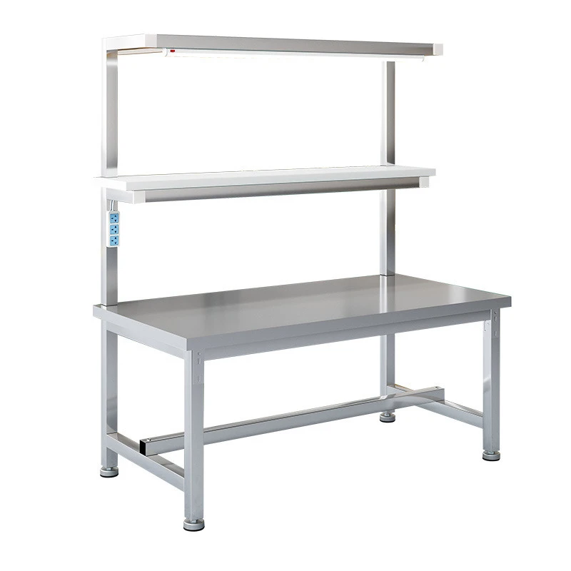 

Anti-static workbench with lamp three-layer stainless steel console workshop assembly line laboratory