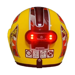 Motorcycle Bicycle Helmet Taillamp Helmet Taillight USB Rechargeable Safety Signal Warning Lamp Waterproof LED Light Rear Lamp