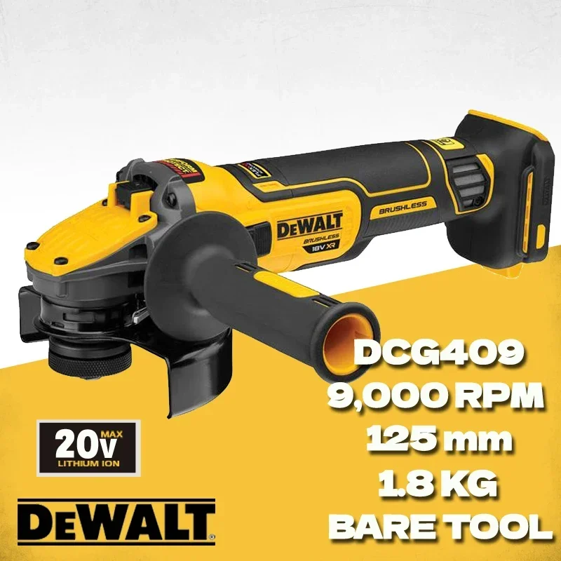 DEWALT Angle Grinder 20V MAX 125mm 9000Rpm Brushless Cordless Portable Polisher Angle Grinder Power Tool Cutting Machine DCG409