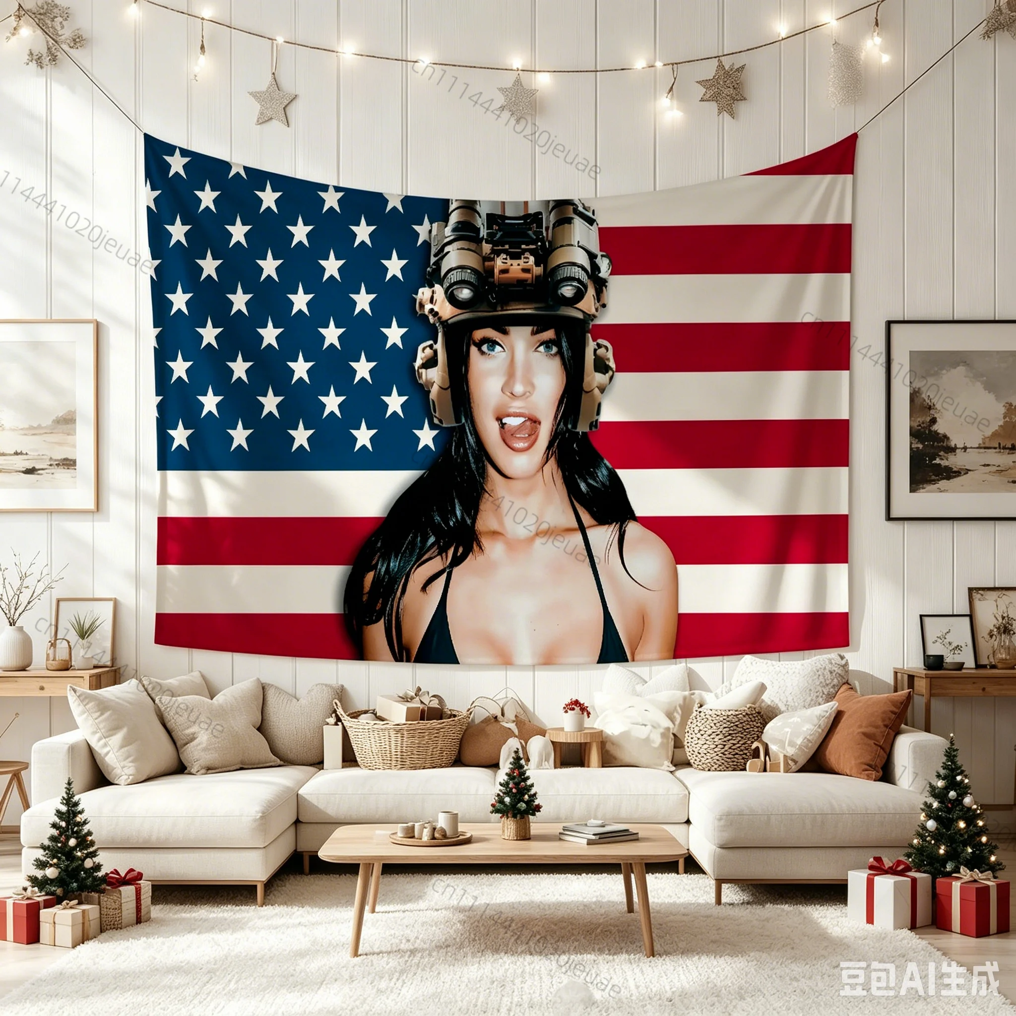 Kreative Poster-Wandteppiche, rosa USA-Flagge, M-Megan F-Fox Dexter Wandteppiche, Schlafzimmer, Wandkunst, Dekor, Hintergrund, Stoff, Fans, Banner, Geschenke