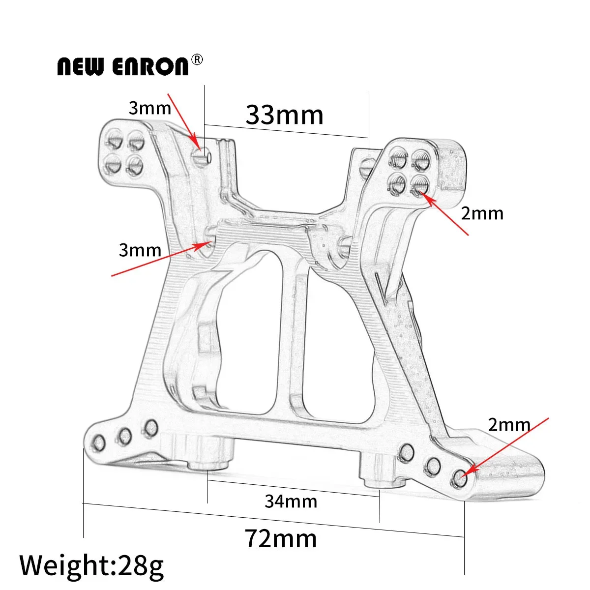 NEW ENRON Alloy Front / Rear Shock Tower #6838 #6839 for 1/10 RC Car Traxxas Slash Rustler 4X4 (67064-1) Stampede