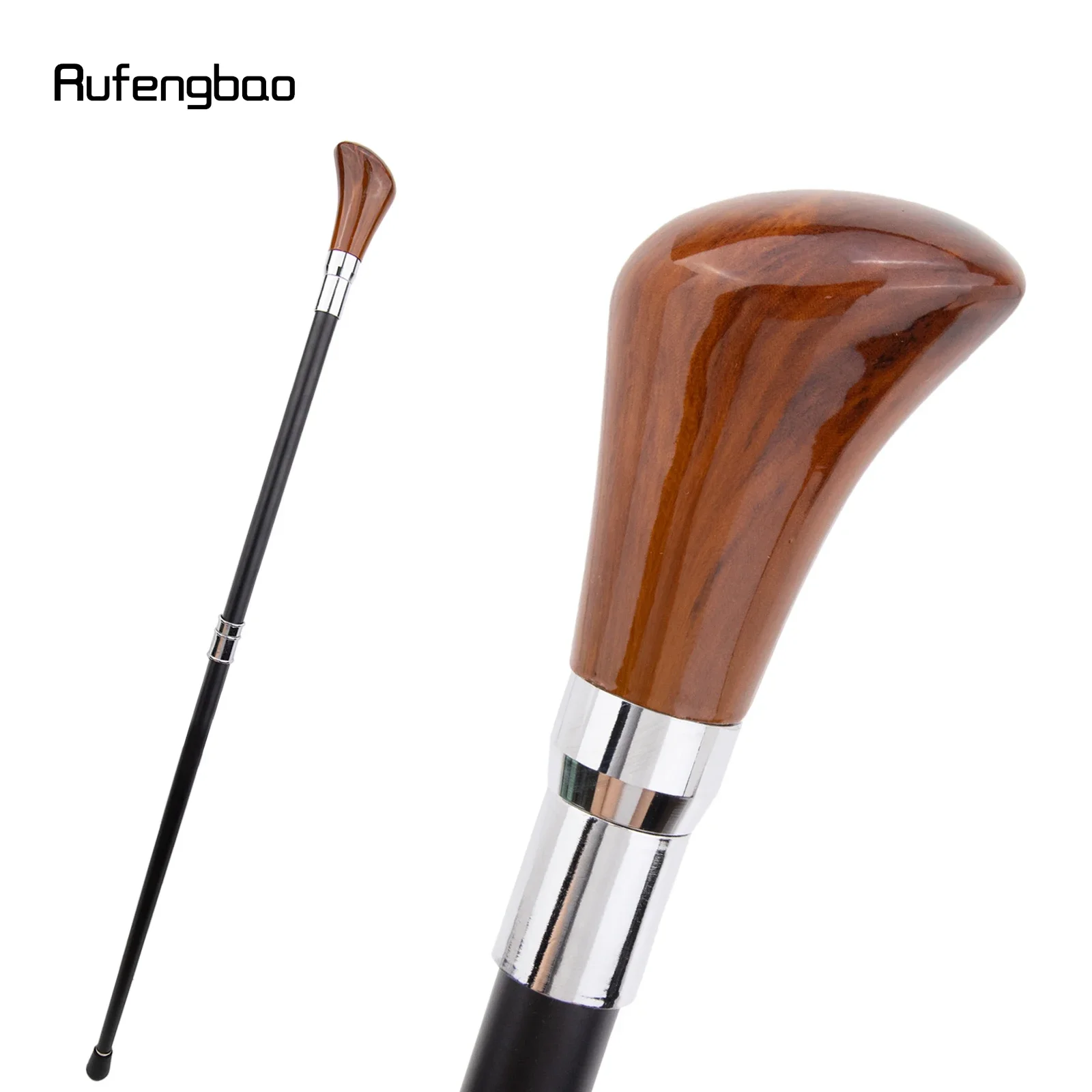 Brown Gear Silver Walking Cane Fashion Decorative Stick Gentleman Elegant Cosplay Cane Crosier 93cm  Performance Stage Cane