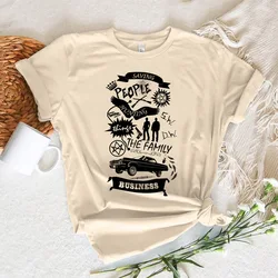 Supernatural top para mujer, ropa de calle, camiseta de manga de diseñador para niña