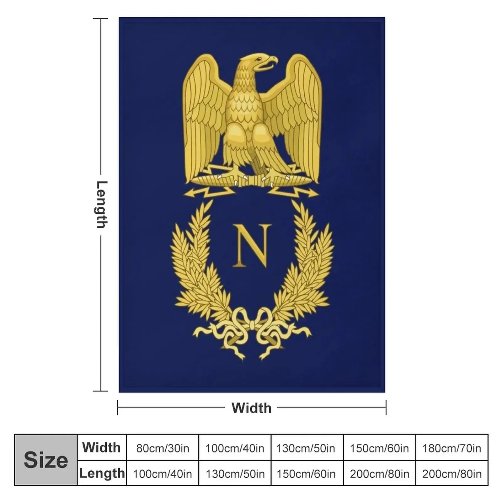 Emblème de Napoléon Bonaparte Throw Blanket couch cozy soft plush fuzzy picnic outdoor blanket