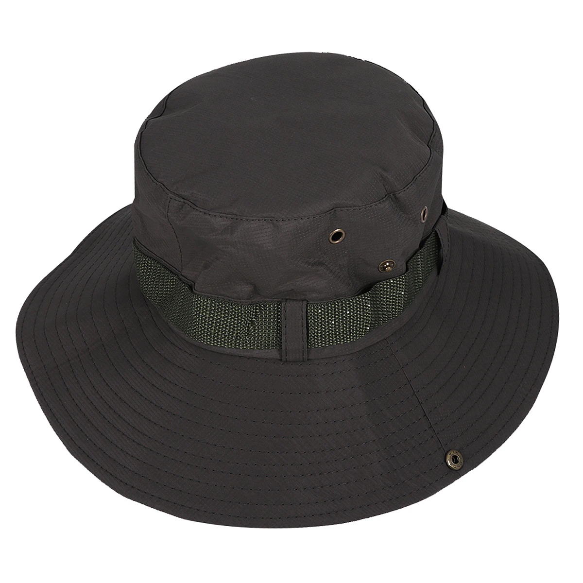 قبعة شمس للأشعة فوق البنفسجية باللون الأخضر العسكري للأنشطة الخارجية لصيد الأسماك قابلة للطي وخفيفة الوزن وقبعة حماية