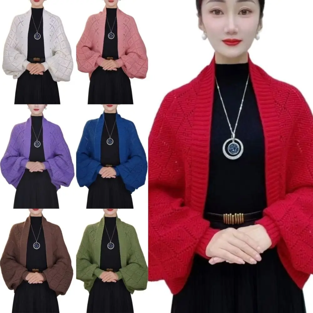 

Hollow Out Knitted Cardigan Loose Fit Oversize Crochet Cardigan Soft Material Long Sleeved Women Cardigan Autumn Winter