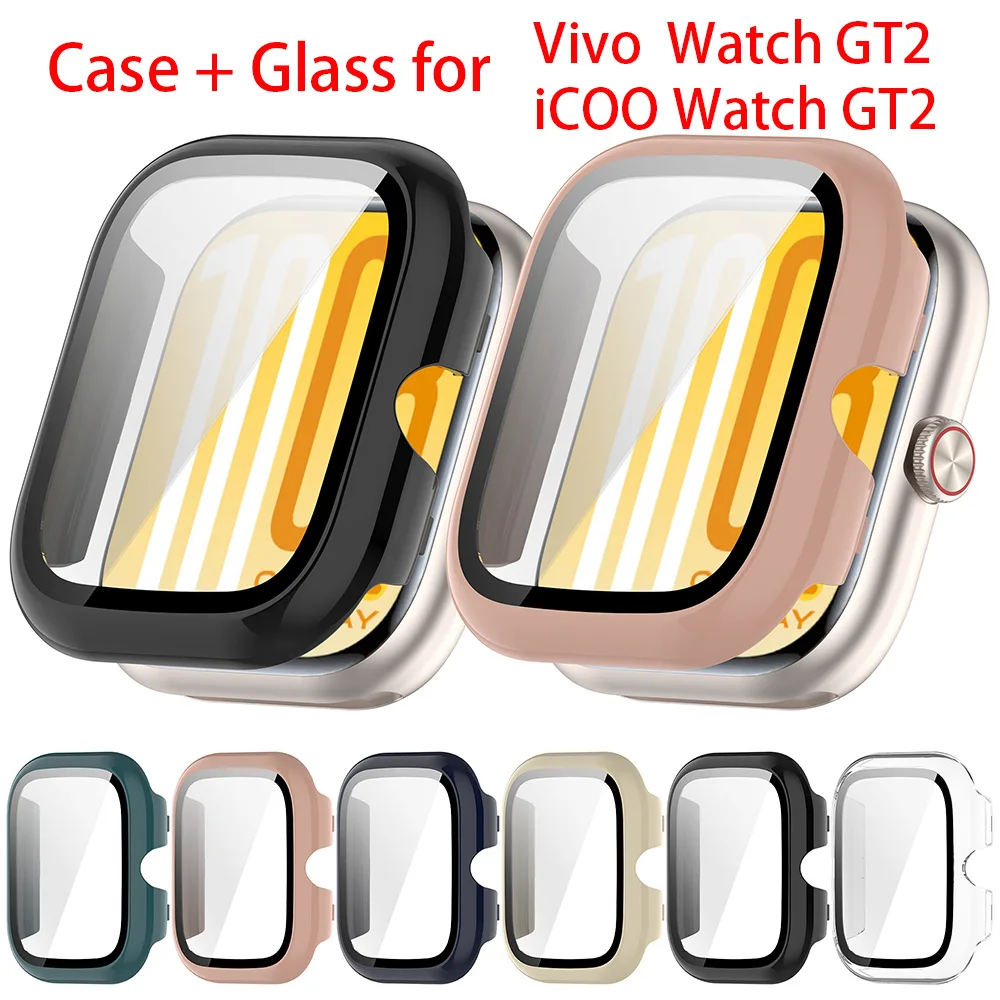 

Case+Glass for Vivo Watch GT2 fit iCOO Watch GT2 Protective Case with Tempered Glass Screen Protector Film