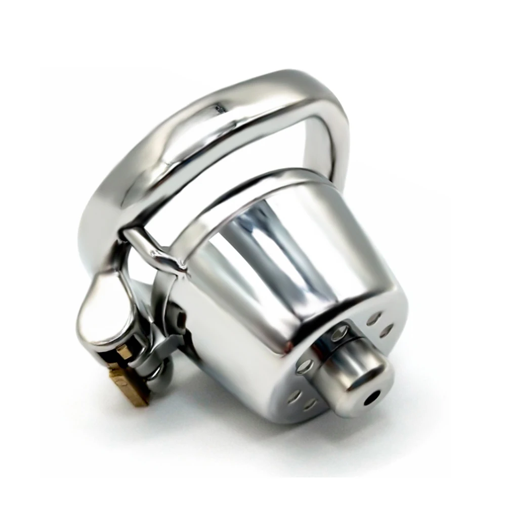 FRKO ذكر قفص العفة المسطح مع قسطرة الإحليل المعدنية مريحة غير مرئية قفل القضيب حلقات القضيب المثيرة منتجات للبالغين الرجال #5