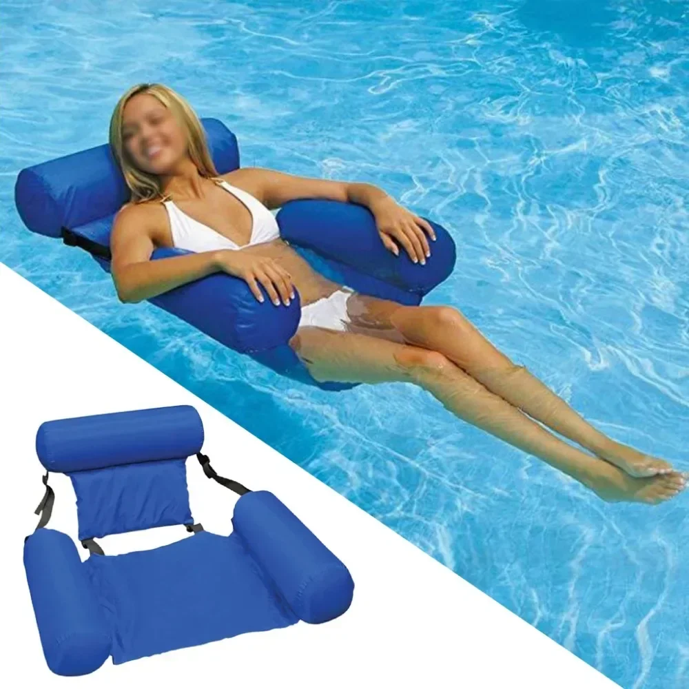 Faltbare Schwimmende Wasserhängematte - Aufblasbare Pool-Liegematte, Liegestuhl für Schwimmen, Tragbare Luftmatratze Pool-Zubehör – Detail 9
